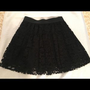 Black lace short skirt